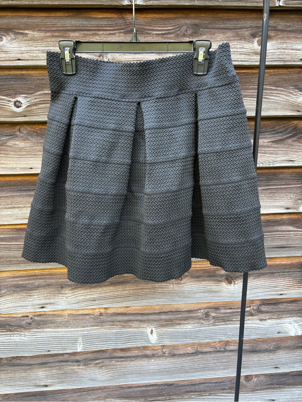 Xhilaration Black Textured Circle Skater Skirt